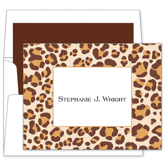 Brown Leopard Folded Note Cards